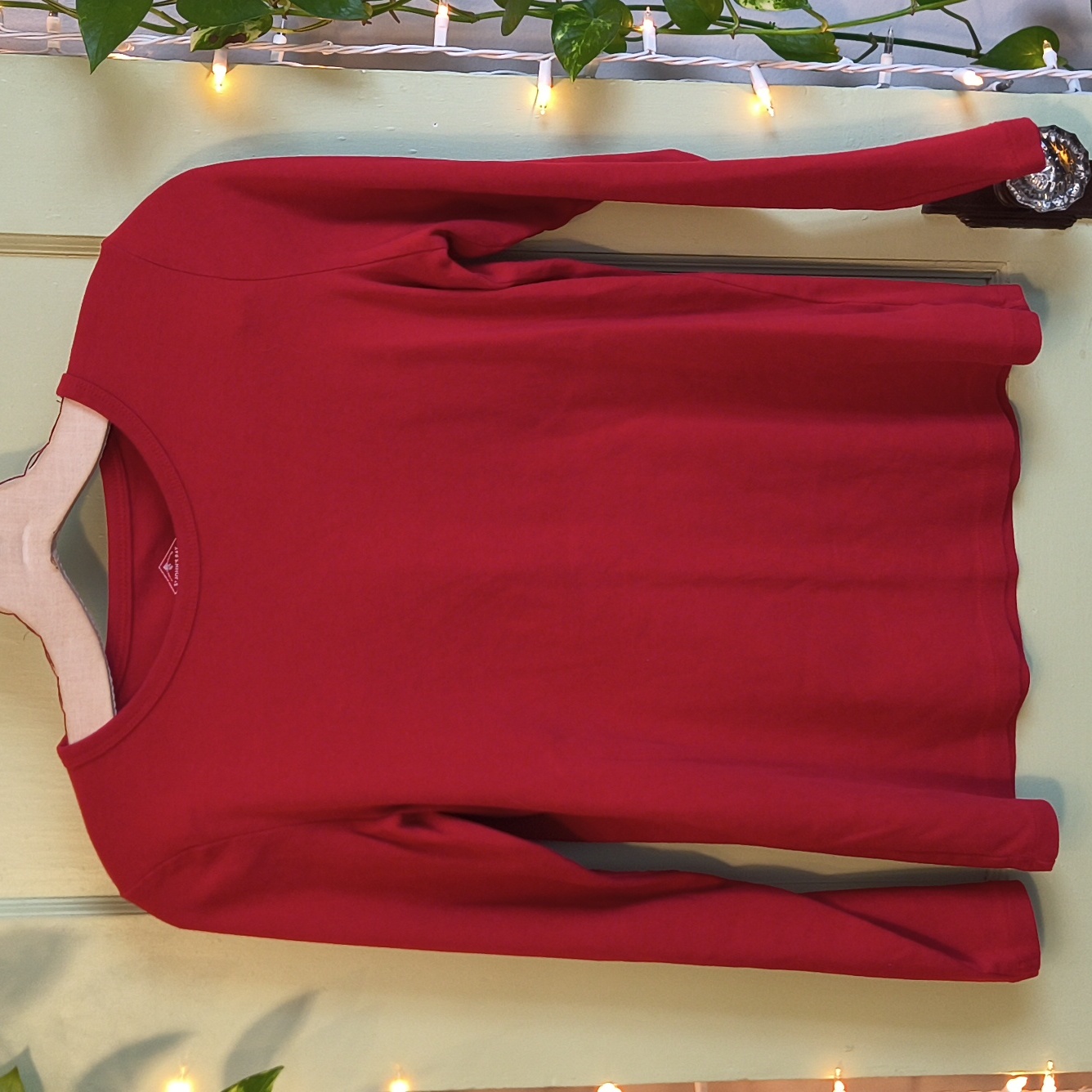 Women's St. John's Bay Classic Red Long Sleeve Layer Tee S